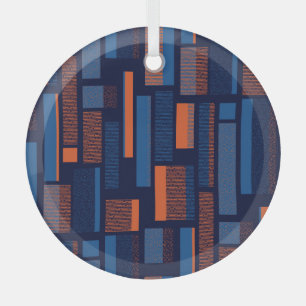 Urban geometric, modern seamless pattern glass ornament