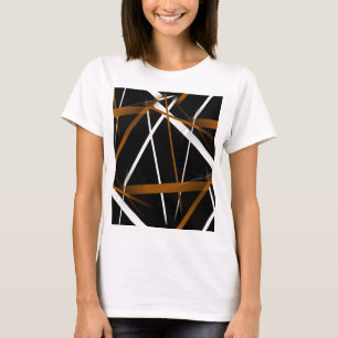 Urban Geometry Black White Sienna-Brown T-Shirt