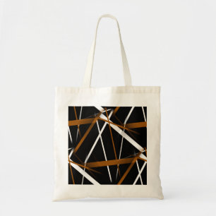 Urban Geometry Black White Sienna-Brown Tote Bag
