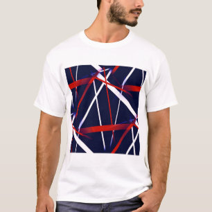 Urban Geometry Blue White Red T-Shirt