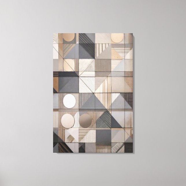 Urban Geometry: Modern Industrial Neutral Tone Canvas Print (Front)