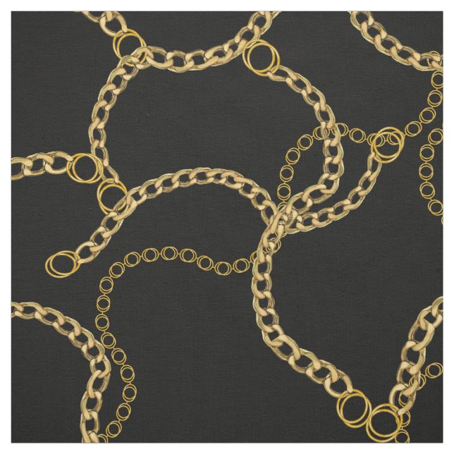 Urban Gold Chains Streetstyle Pattern  Fabric (Swatch)