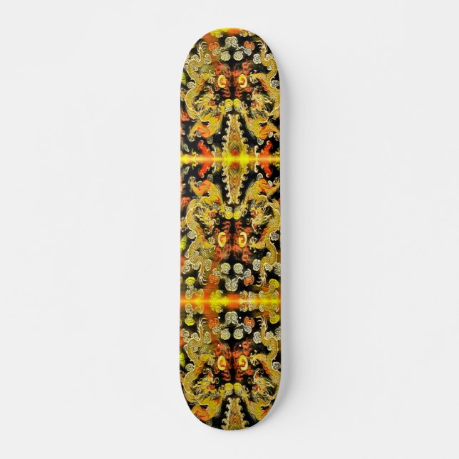 Urban Gold Dragon Element Custom Pro Park Board Skateboard (Front)