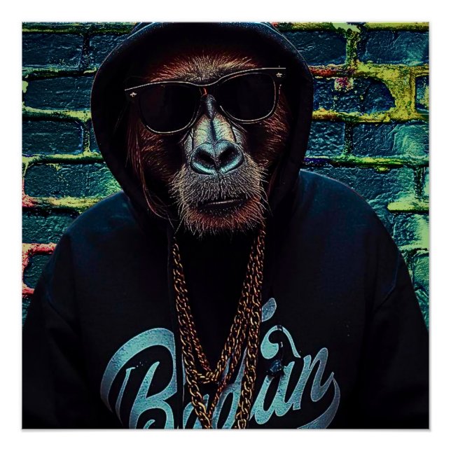 Urban Gorilla – Street Style Canvas Art Print (Front)