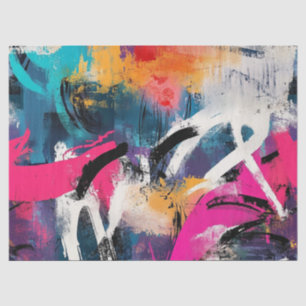 Urban Graffiti Collage with Bold Colors  Paint (2) Tissue Paper