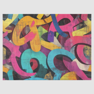 Urban Graffiti Collage with Bold Colors  Paint (6) Tissue Paper