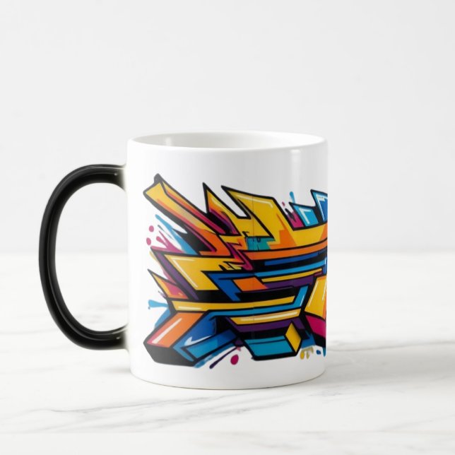 Urban graffiti colourful magic mug (Left)