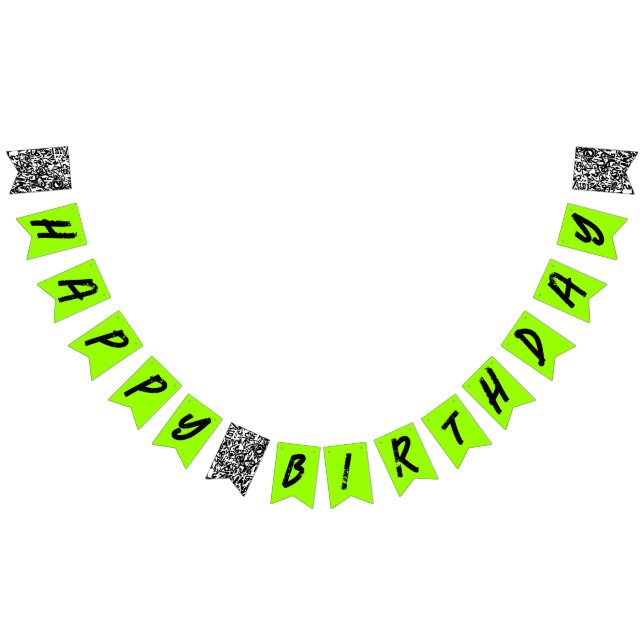 Urban Graffiti Green Black Happy Birthday  Bunting Flags (All)