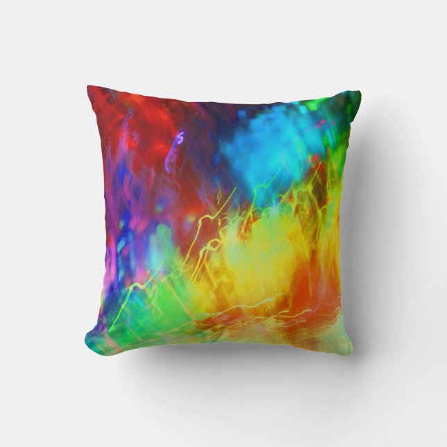 Urban Graffiti Rainbow Colours Colourful Abstract  Throw Pillow (Front)