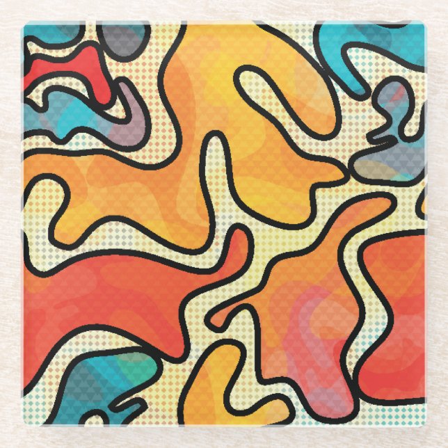 Urban Graffiti: Seamless Art Texture. Glass Coaster (Front)