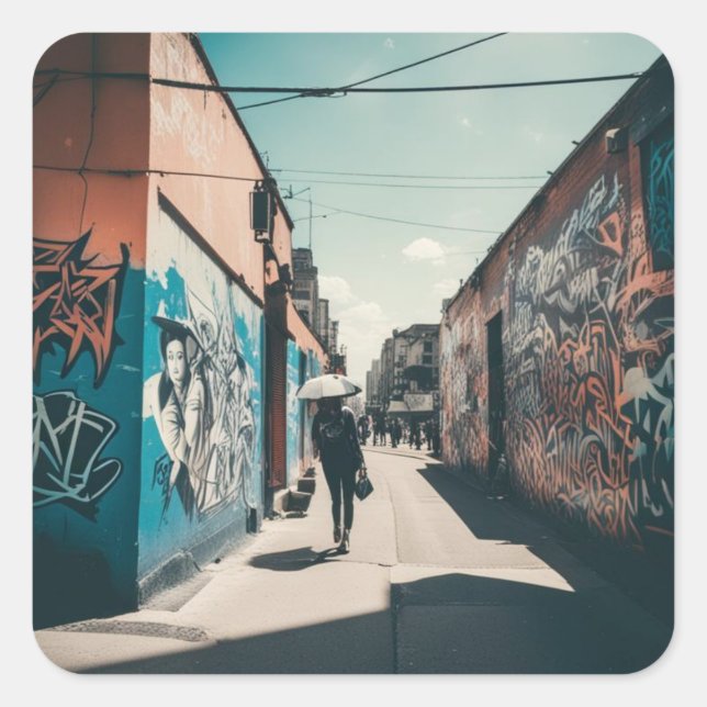 Urban Graffiti Square Sticker (Front)