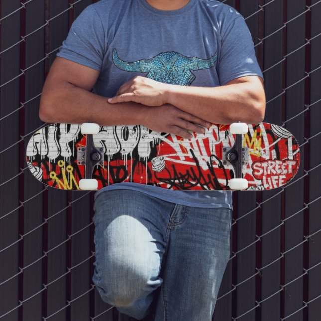 Urban Graffiti Street Art Custom ThrowUp Scribble  Skateboard (Outdoor 3)