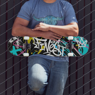 Urban Graffiti Street Art Custom ThrowUp Tagging  Skateboard