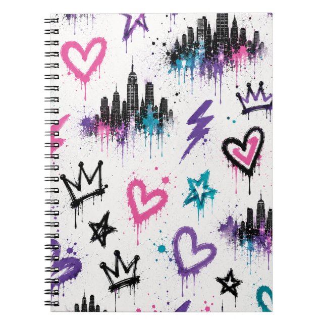 Urban Graffiti Street Art NYC Skyline  Notebook (Front)