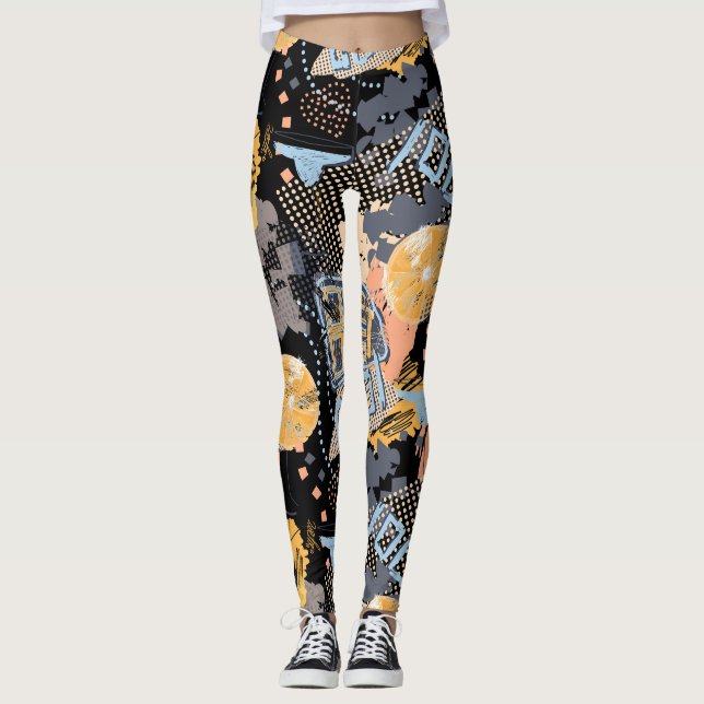 Urban Graffiti Street Art Pattern  Leggings (Front)