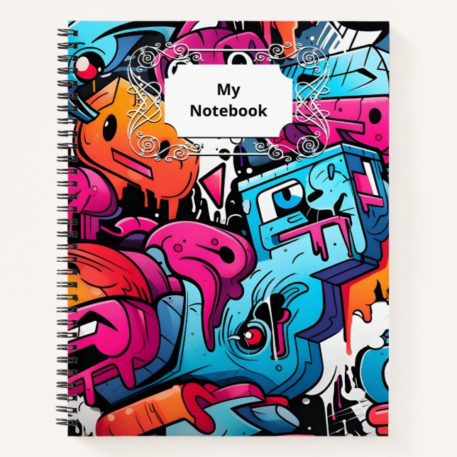 Urban Graffiti Street Art Splash Notebook (Front)