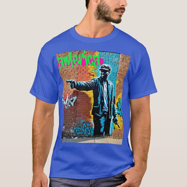 Urban Graffiti Street Art Wall Design Tee (Front)