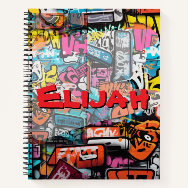 Urban Graffiti Wall Notebook (Front)