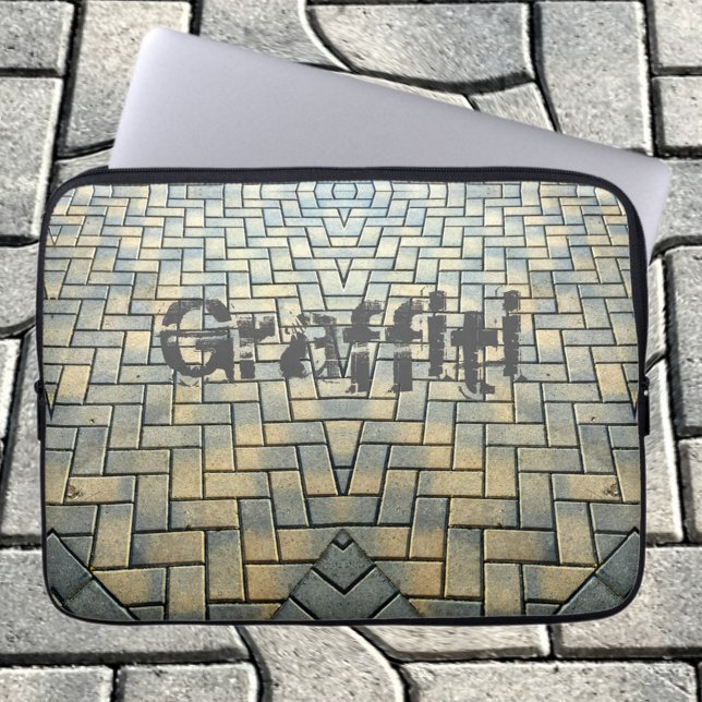 Urban Grey and Yellow Brick Customizable Laptop Sleeve (Creator Uploaded)
