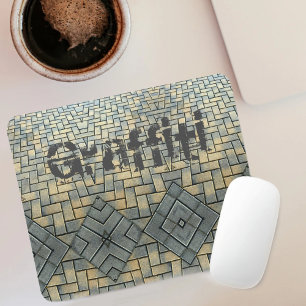Urban Grey and Yellow Brick Customizable Mouse Pad
