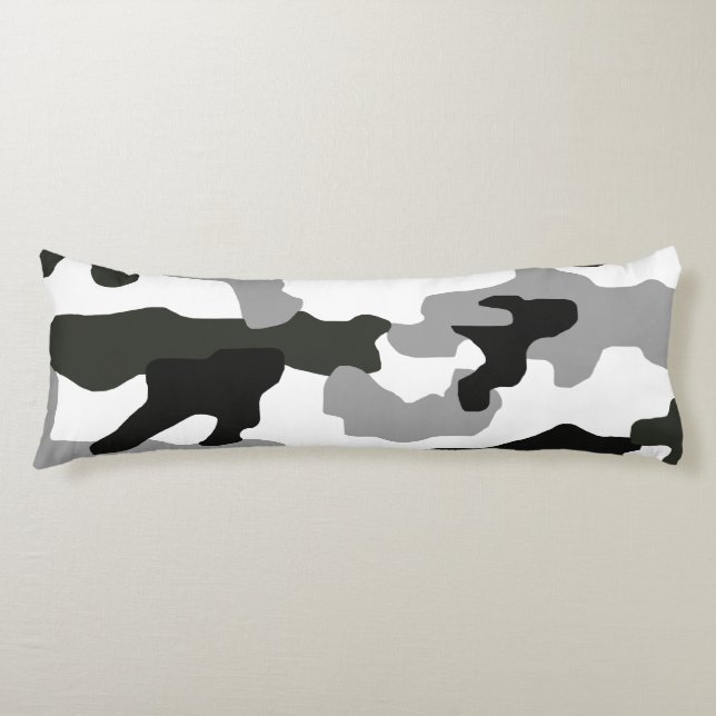 Urban grey camouflage no. 15 print  body pillow (Front)