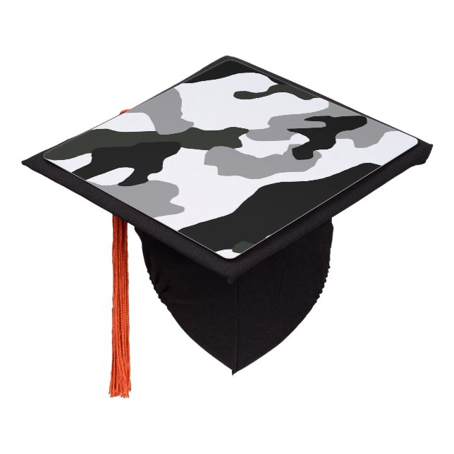 Urban grey camouflage no. 15 print  graduation cap topper (Angled)