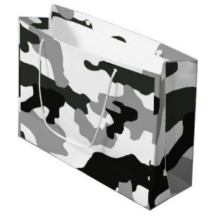 Urban grey camouflage no. 15 print   large gift bag