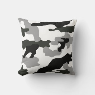 Urban grey camouflage no. 15 print throw pillow