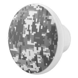 Urban Grey Digital Camo Camouflage Customizable Ceramic Knob