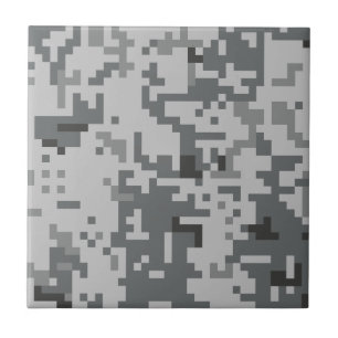 Urban Grey Pixel Camo pattern Tile