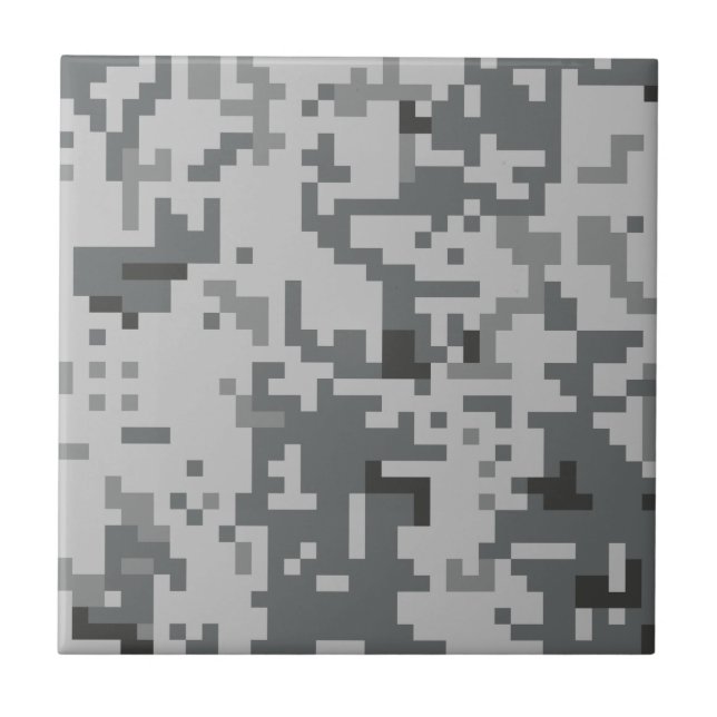 Urban Grey Pixel Camo pattern Tile (Front)