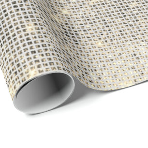 Urban Grey Sequin Shimmering Metallic Sparkly Wrapping Paper