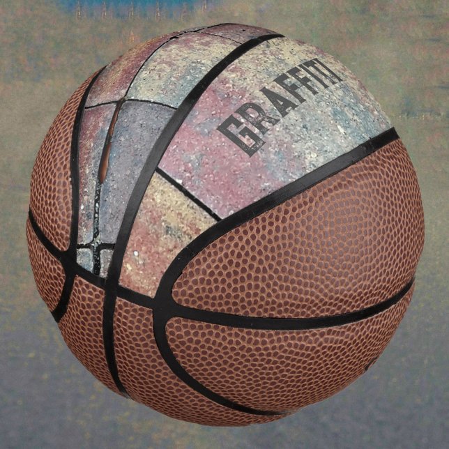 Urban Grunge Chequered Brick Customizable Basketball (Creator Uploaded)