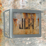 Urban Grunge Rusty Grey Stylish Belt Buckle<br><div class="desc">The architectural detail of rusty stained grey concrete wall with golden yellow,  grey,  black and dark grey created this stylish abstract grunge belt buckle with its industrial,  edgy urban appeal. Sophisticated and stylish grunge personalized with initials.

This image is original street photography by JLW_PHOTOGRAPHY.</div>