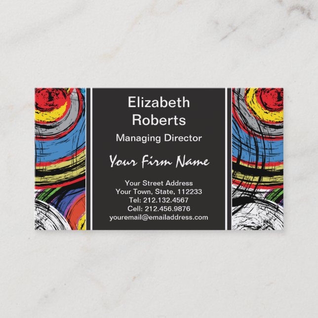 Urban Grunge Swirl Modern Pattern Business Card (Front)