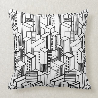 Urban hand drawn pattern throw pillow
