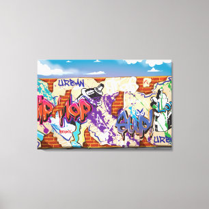 Urban Hip Hop Graffiti Wall. Canvas Print