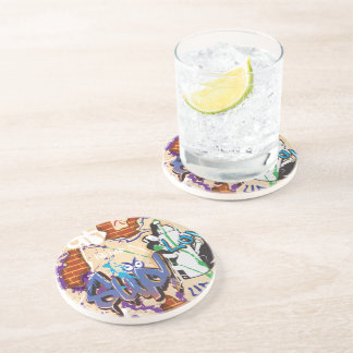 Urban Hip Hop Graffiti Wall. Coaster
