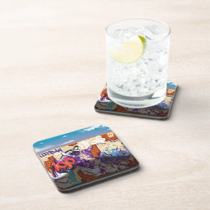 Urban Hip Hop Graffiti Wall. Coaster