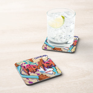 Urban Hip Hop Graffiti Wall. Coaster