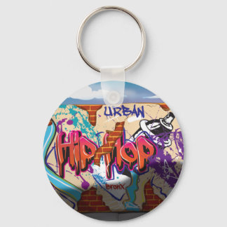 Urban Hip Hop Graffiti Wall. Keychain