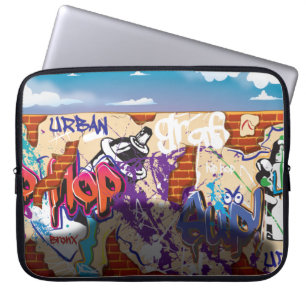 Urban Hip Hop Graffiti Wall. Laptop Sleeve