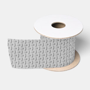 Urban Industrial Metallic Texture Print Satin Ribbon
