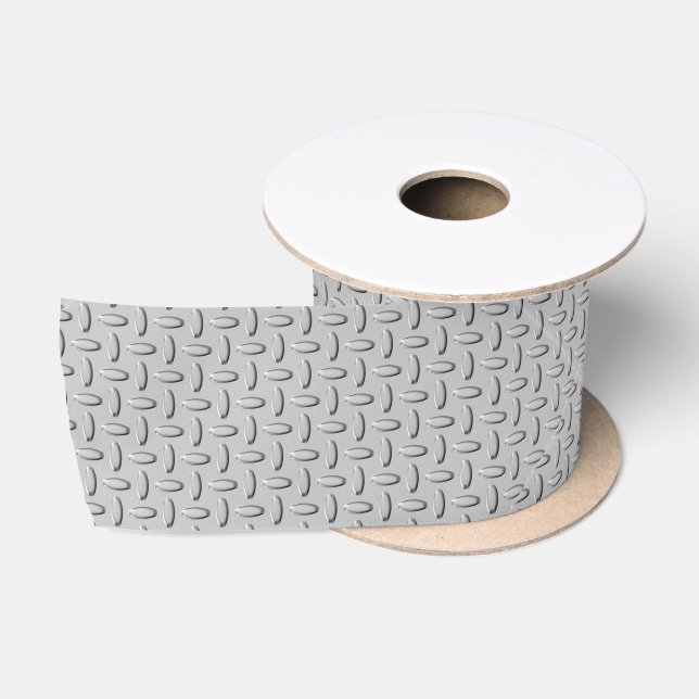 Urban Industrial Metallic Texture Print Satin Ribbon (Spool)