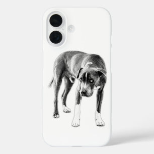 Urban Ink Dog—Pitbull Mix Gaze iPhone 16 Case