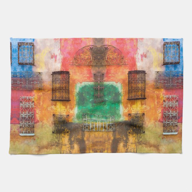 Urban iron work, painted wall, chic decay kitchen kitchen towel (Horizontal)