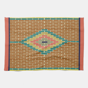 Urban Jungle Diamond Mosaic tiles kitchen towel