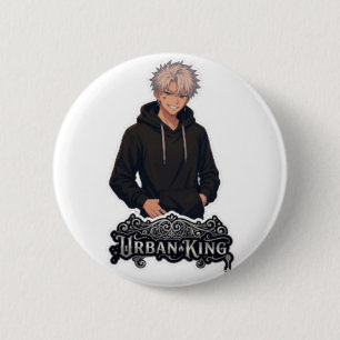 Urban King Anime Boy Aesthetic - Custom Round Butt 2 Inch Round Button