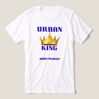 URBAN KING, BORN TO RULE MEN'S WHITE Tri-Blend SHIRT