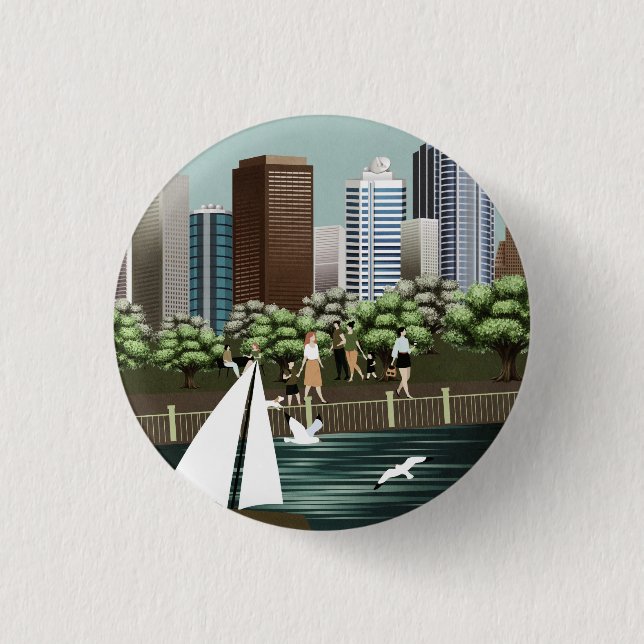 Urban landscape 1 inch round button (Front)